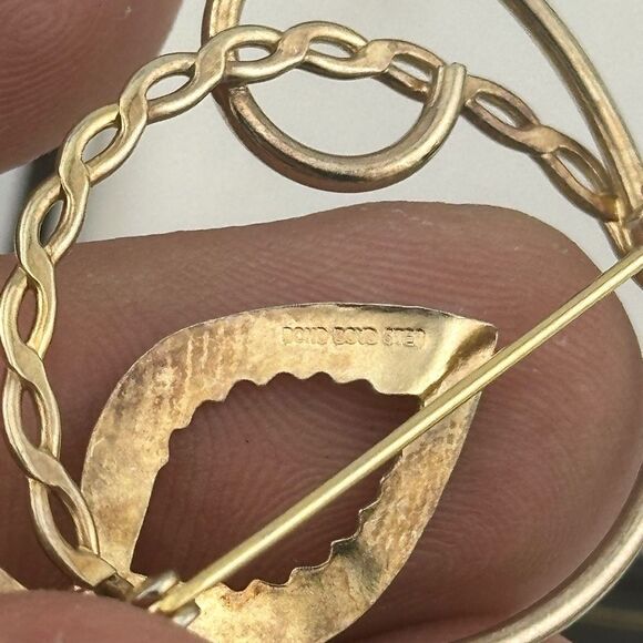 Stunning gold tone solid Sterling silver 925 Bond Boyd brooch - Picture 3 of 3